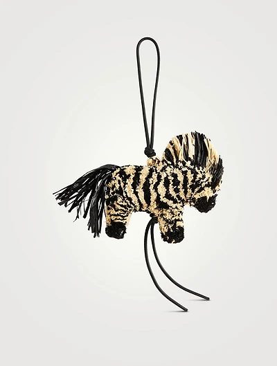 Loewe x Paula's Ibiza Zebra Raffia Bag Charm