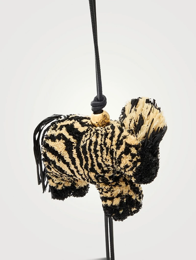 Loewe x Paula's Ibiza Zebra Raffia Bag Charm