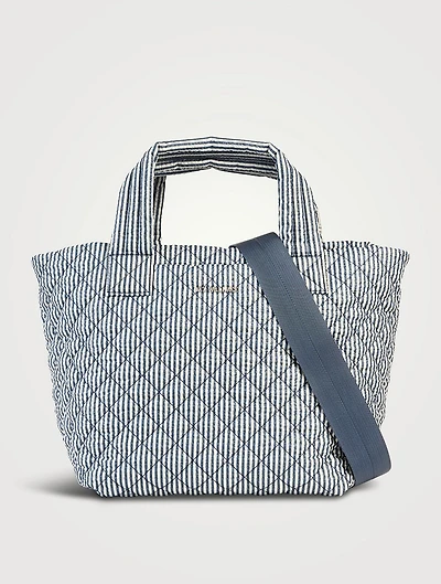 Small Metro Deluxe Seersucker Tote Bag In Stripe Print