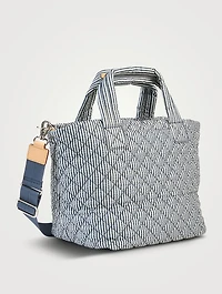 Small Metro Deluxe Seersucker Tote Bag In Stripe Print