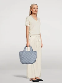 Small Metro Deluxe Seersucker Tote Bag In Stripe Print
