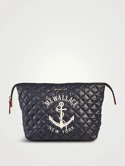 Large Zoey Embroidered Cosmetic Pouch