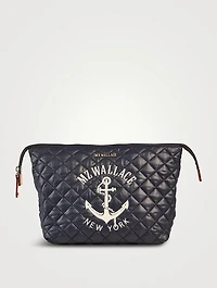Large Zoey Embroidered Cosmetic Pouch