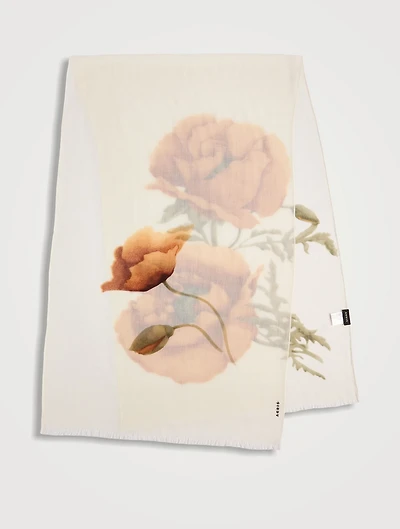 Cashmere Scarf In Anenome Print