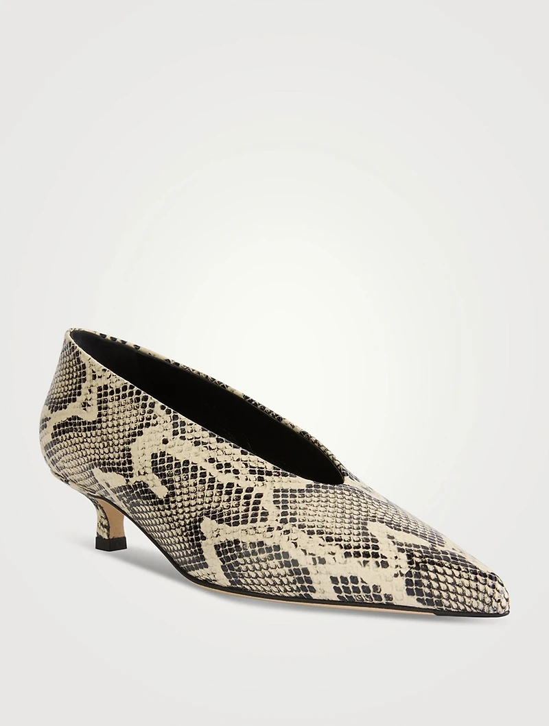 Clara Snakeskin-Embossed Leather Pumps