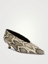 Clara Snakeskin-Embossed Leather Pumps