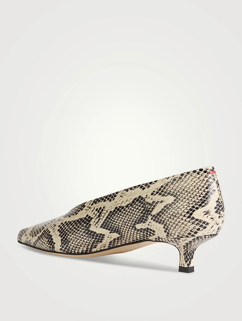 Clara Snakeskin-Embossed Leather Pumps