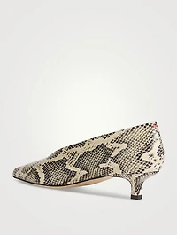 Clara Snakeskin-Embossed Leather Pumps