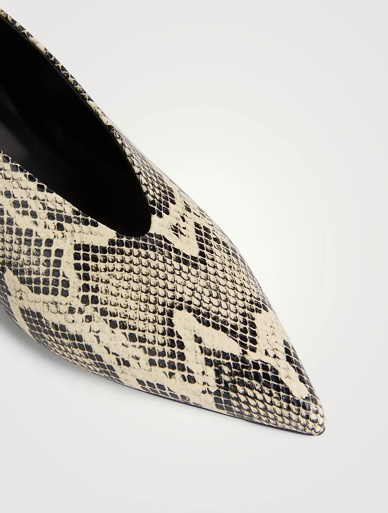Clara Snakeskin-Embossed Leather Pumps