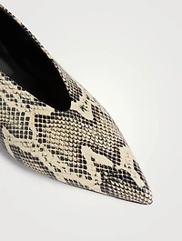 Clara Snakeskin-Embossed Leather Pumps
