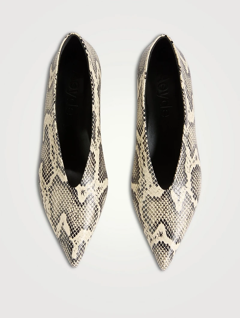 Clara Snakeskin-Embossed Leather Pumps