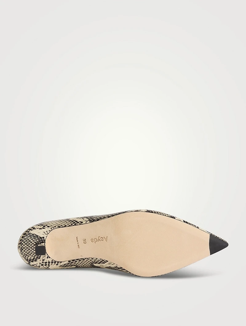 Clara Snakeskin-Embossed Leather Pumps