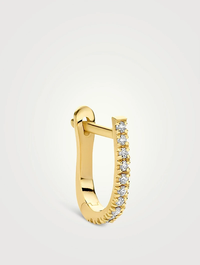 18K Gold Huggie Hoop Earring