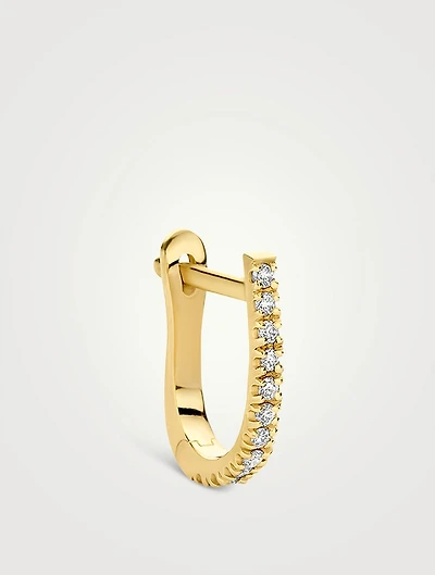 18K Gold Huggie Hoop Earring