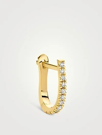 18K Gold Huggie Hoop Earring