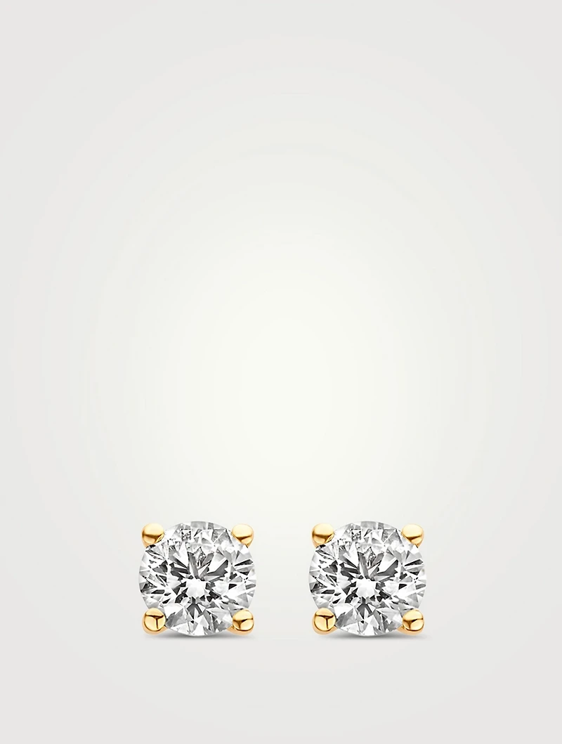 18K Gold Stud Earrings