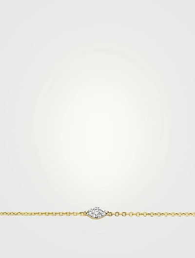 18K Gold Marquise Drop Chain Bracelet