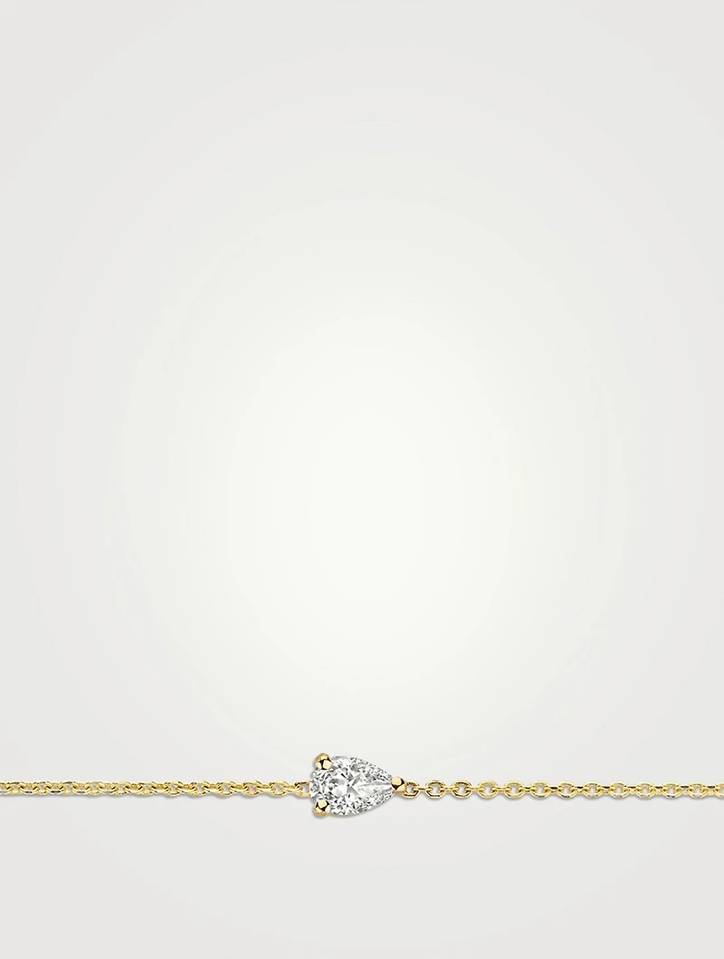 18K Gold Pear Drop Bracelet