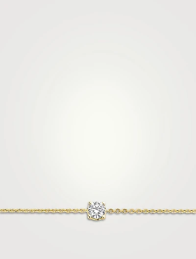 18K Gold Round Drop Bracelet