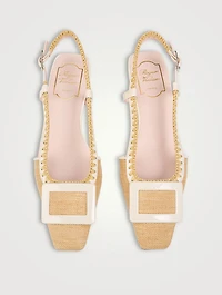 Belle Vivier Raffia Slingback Flats