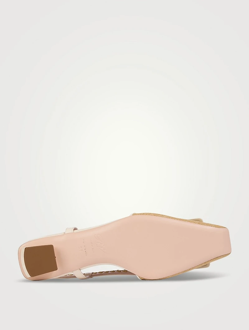 Belle Vivier Raffia Slingback Flats
