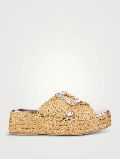 Viv' By The Sea Raffia Platform Mules