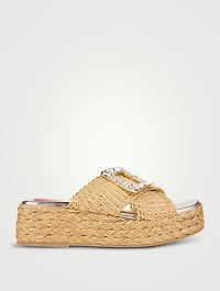 Viv' By The Sea Raffia Platform Mules