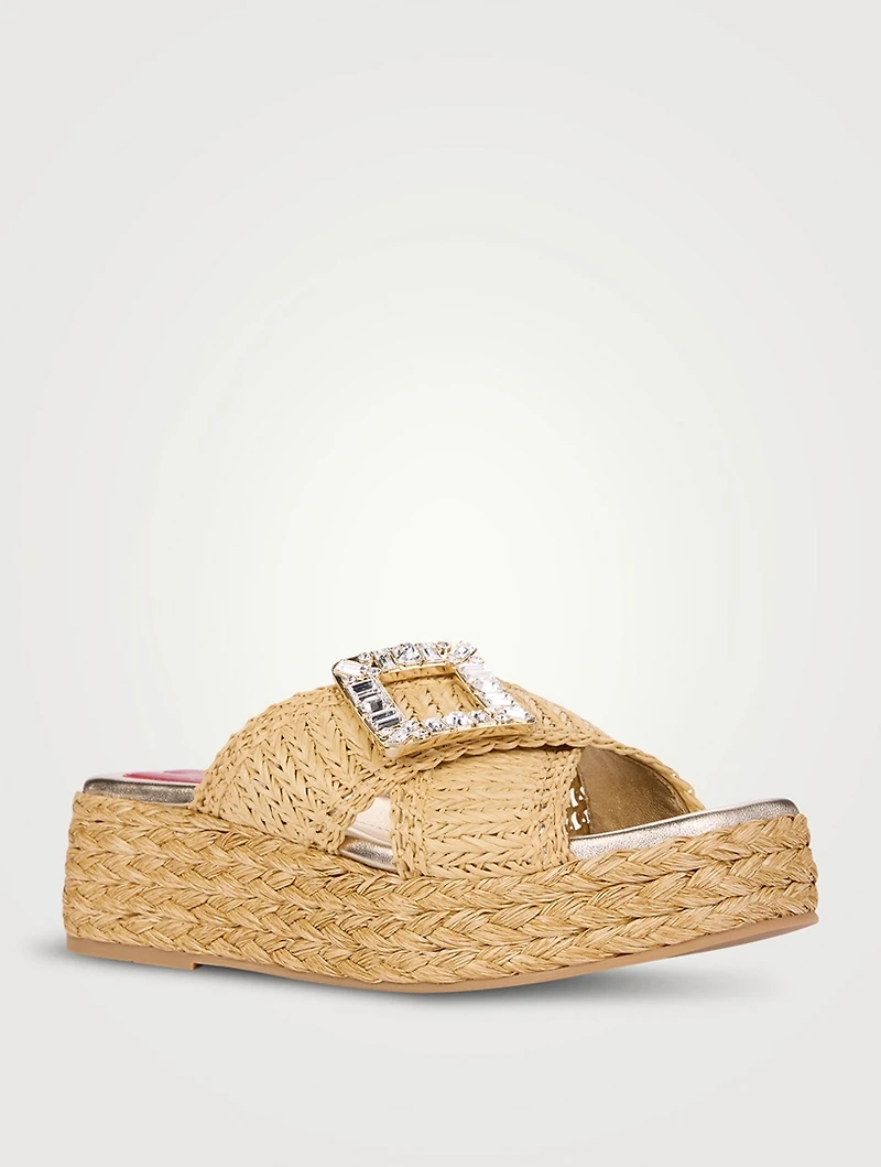 Viv' By The Sea Raffia Platform Mules