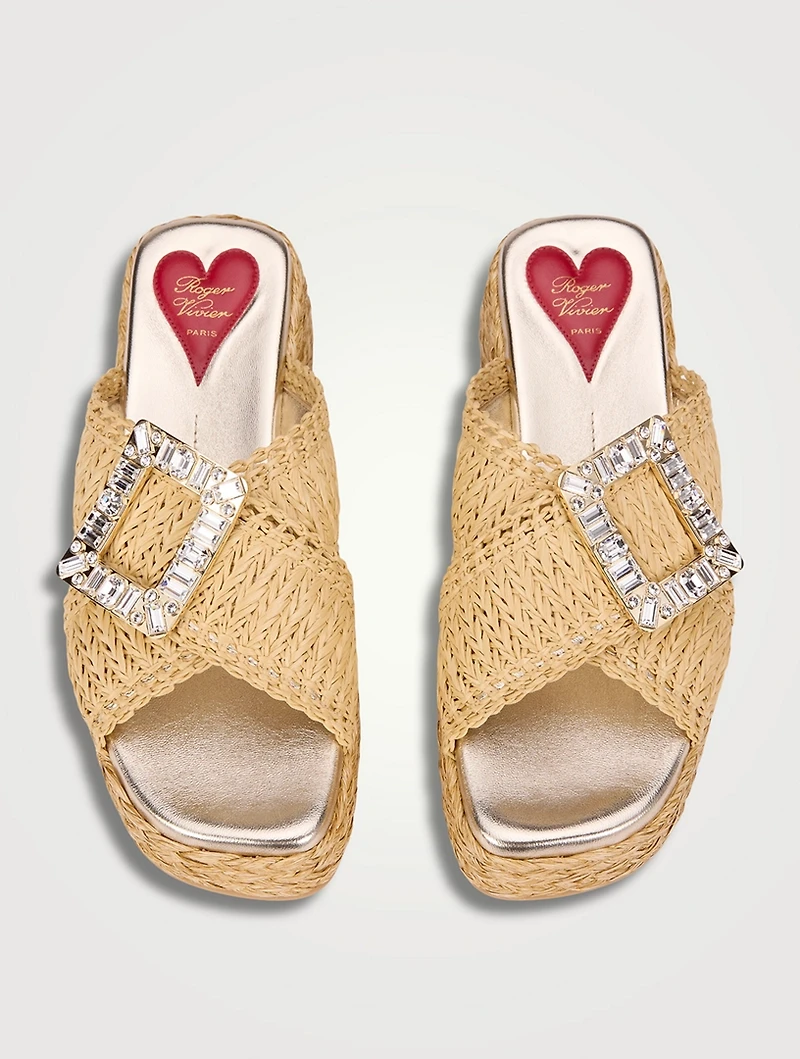 Viv' By The Sea Raffia Platform Mules