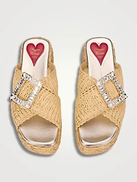 Viv' By The Sea Raffia Platform Mules