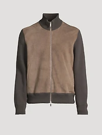 Wool Zip Jacket With Suede