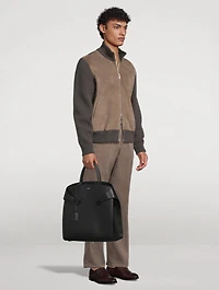 Wool Zip Jacket With Suede