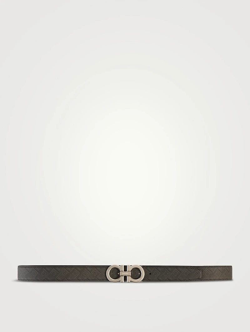 Reversible And Adjustable Leather Gancini Belt