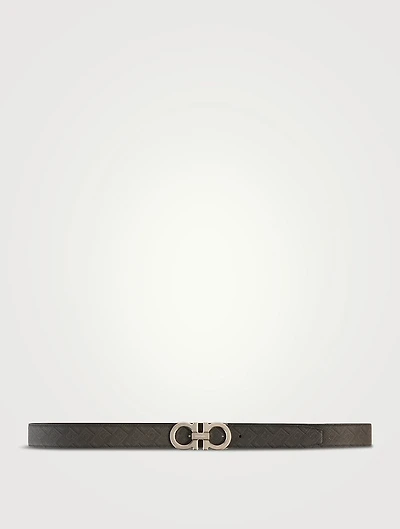 Reversible And Adjustable Leather Gancini Belt