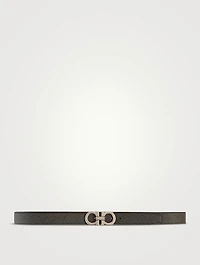 Reversible And Adjustable Leather Gancini Belt