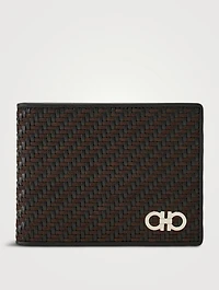 Gancio Woven Leather Bi-Fold Wallet