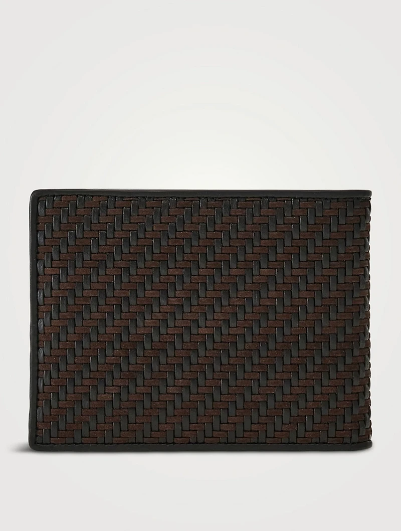 Gancio Woven Leather Bi-Fold Wallet