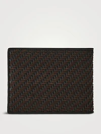 Gancio Woven Leather Bi-Fold Wallet
