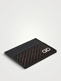 Gancio Woven Leather Card Holder