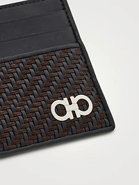 Gancio Woven Leather Card Holder