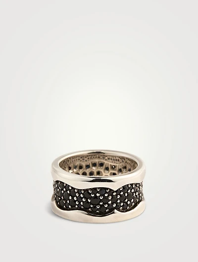 Rayman Silver Ring With Pavé Black Sapphire