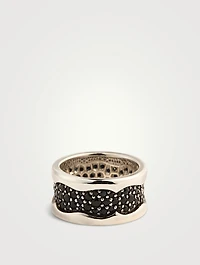 Rayman Silver Ring With Pavé Black Sapphire