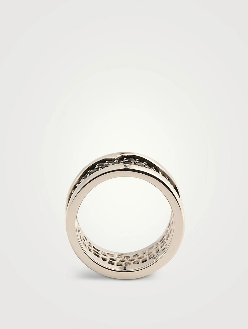 Rayman Silver Ring With Pavé Black Sapphire