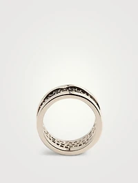 Rayman Silver Ring With Pavé Black Sapphire