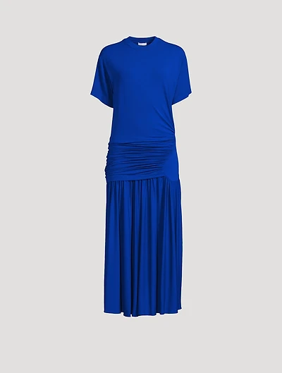 Jersey Short-Sleeve Midi Dress