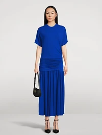 Jersey Short-Sleeve Midi Dress