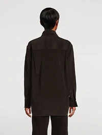 Tie-Neck Corduroy Shirt