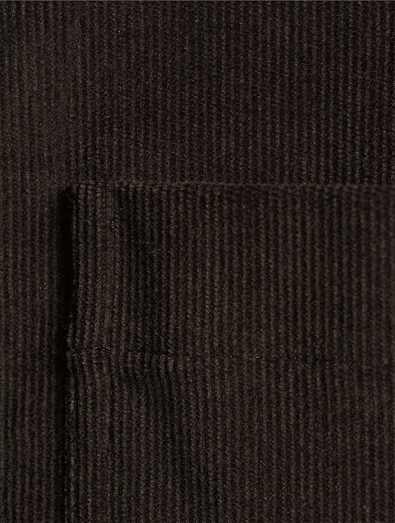 Tie-Neck Corduroy Shirt