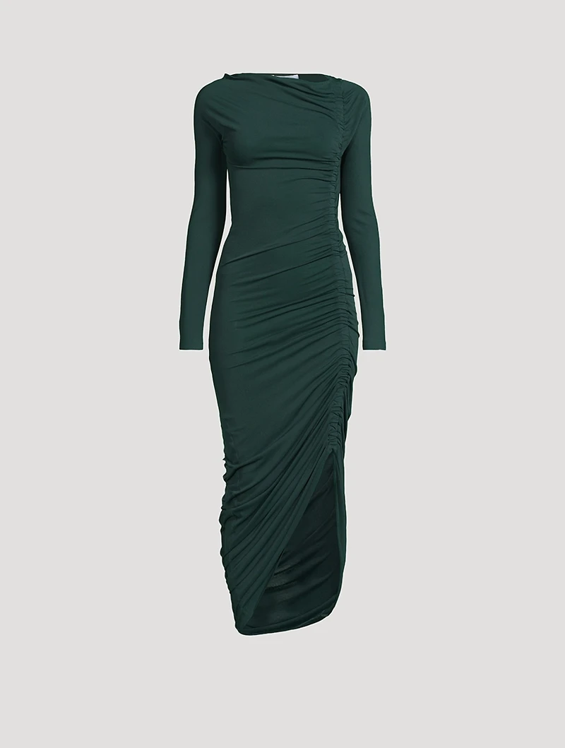 Ruched Jersey Midi Dress