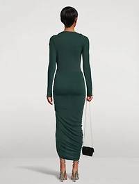 Ruched Jersey Midi Dress